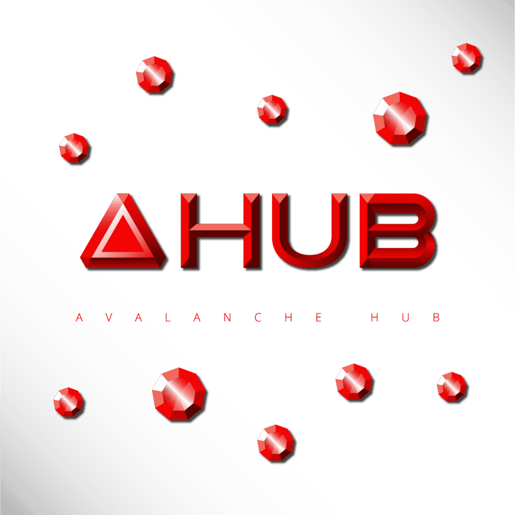 Logo Design by Kateryna Podolska for 'AHUB' social network of Blockchain based game, Avalanche, A-HUB, logo, logotype, brand, identity, design, creative, sign, icon, create, cryptocurrency, community, network, project, blockchain, game, social, stickers, telegram
