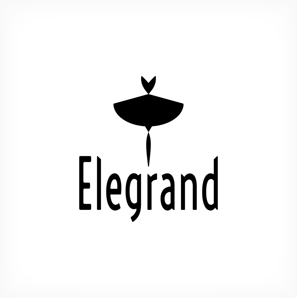 Logo Design by Kateryna Podolska for 'Elegrand' rental women dresses online store, logo, logotype, brand, identity, design, creative, sign, icon, create, women, clothing, clothes, store, online, sale, website, style, luxury, luxurious, dress, dresses, photo, photo shoots, organisation, photo projects, holding