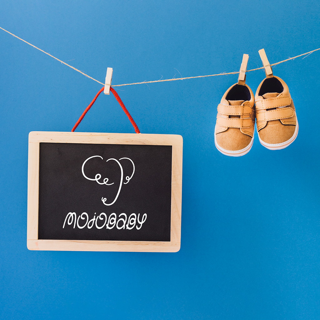 Logo Design by Kateryna Podolska for 'MoJoBaby' baby clothing online store, logo, logotype, brand, identity, design, creative, sign, icon, create, baby, clothing, clothes, store, online, sale, website, style, children